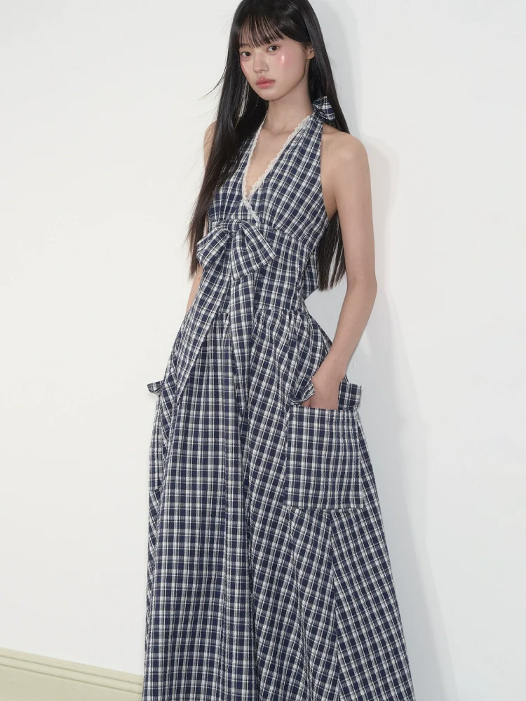 Halter Bowknot Lace Dress