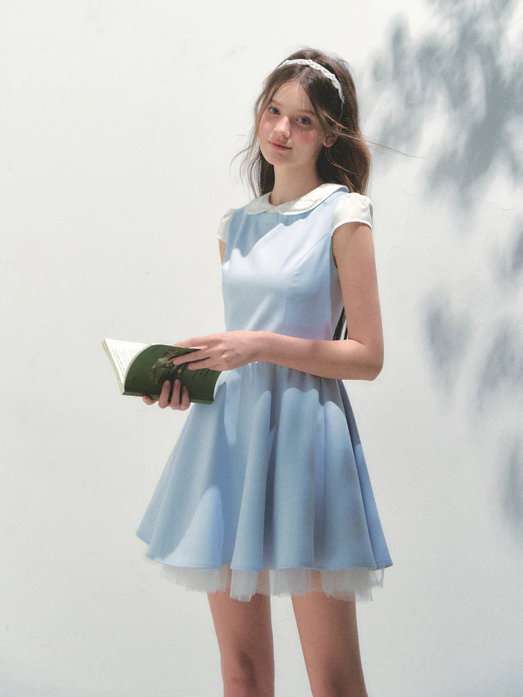 Doll Collar Mesh Tutu Dress