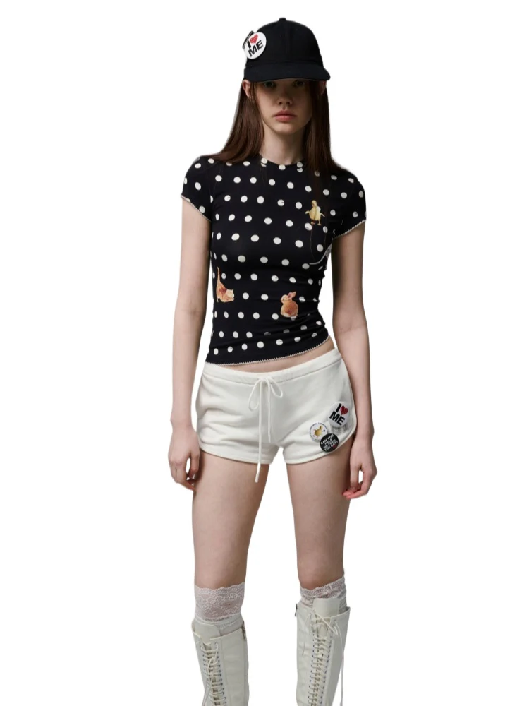 Cats & Dogs Love Polka Dot Print T-Shirt