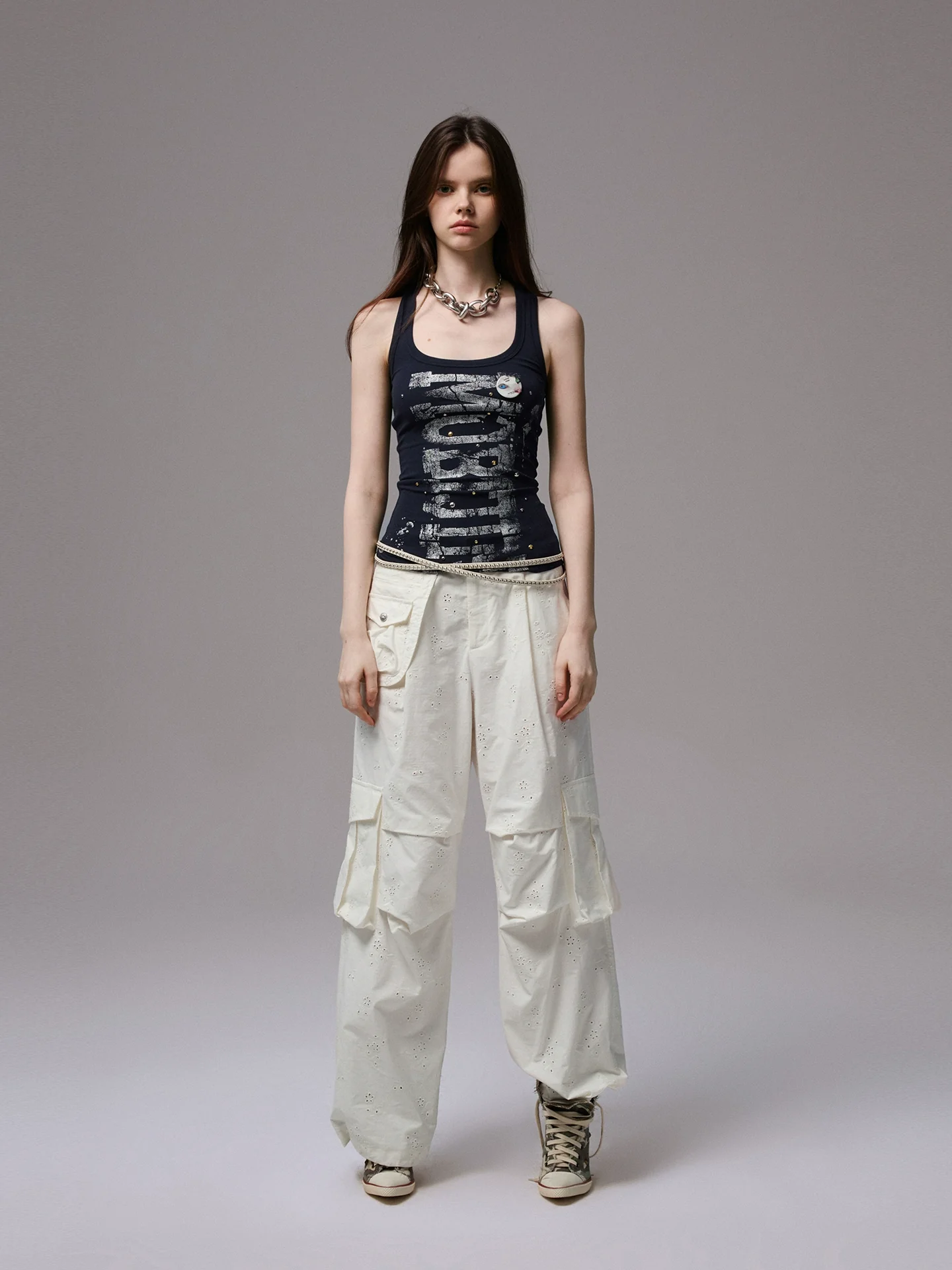 Hot-Stamped Gold & Silver Letter Printed Vest