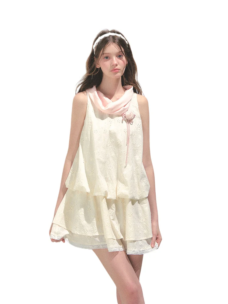 Beige Bud Bubble Dress