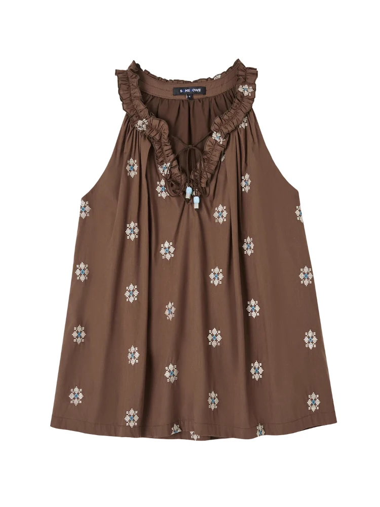 Polka Dot Halter V-neck Tank Top