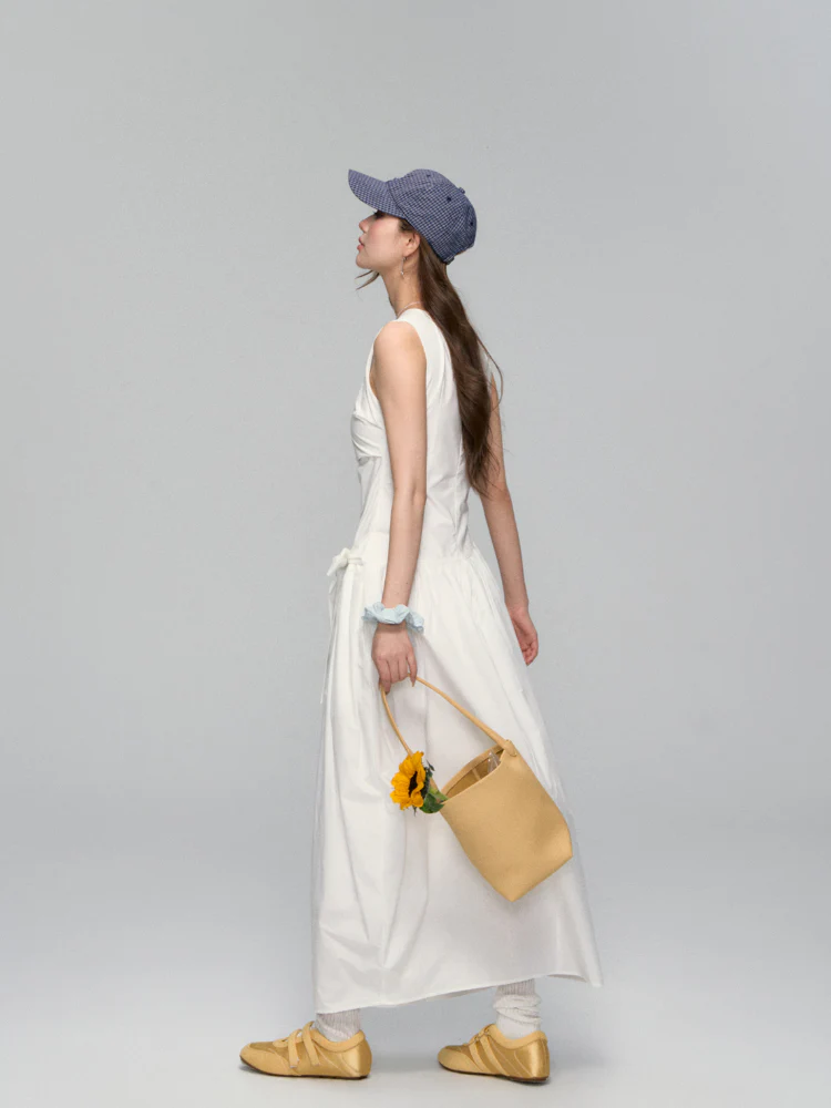 Sleeveless Tie-Waist A-Line Sundress