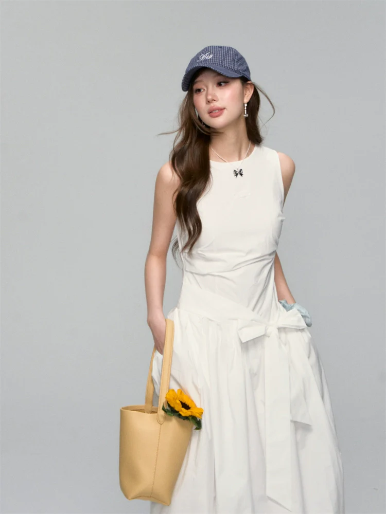 Sleeveless Tie-Waist A-Line Sundress