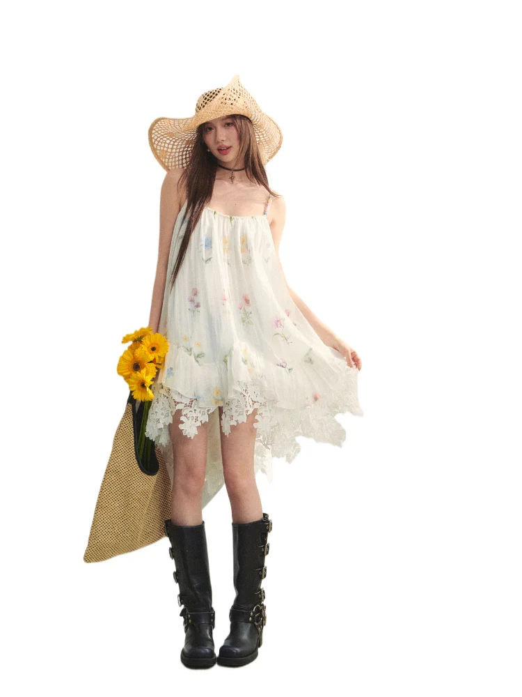 Floral Beaded Spliced Lace Strapless Dress