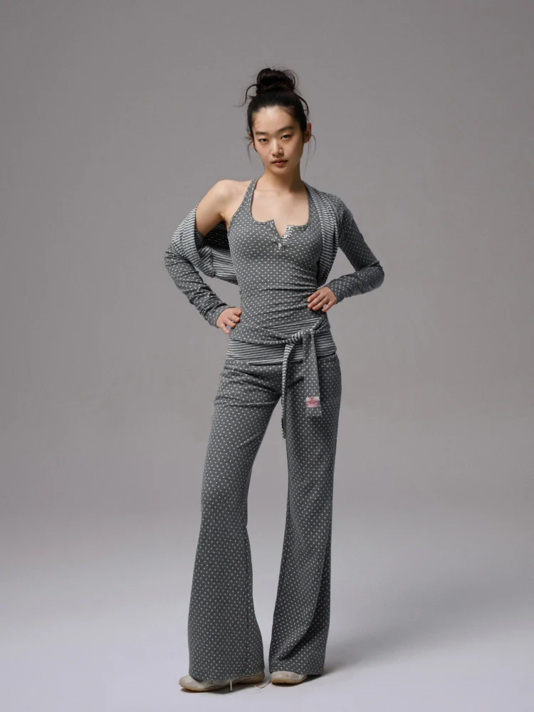 Polka Dot Stripe Double-Sided Tank Top