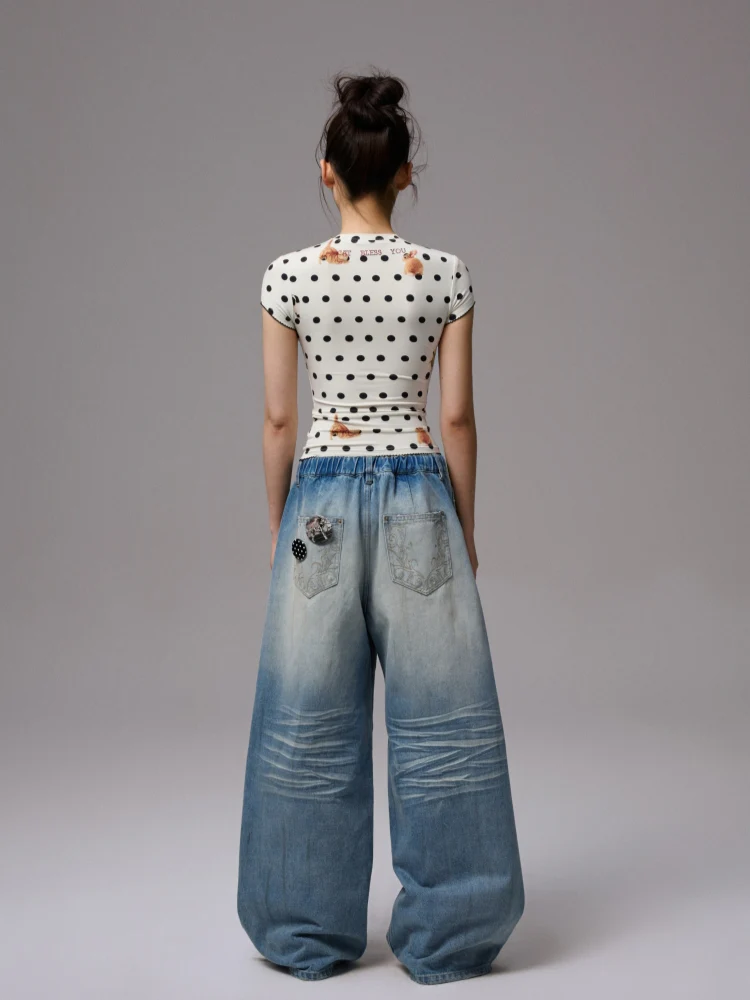 Cats & Dogs Love Polka Dot Print T-Shirt