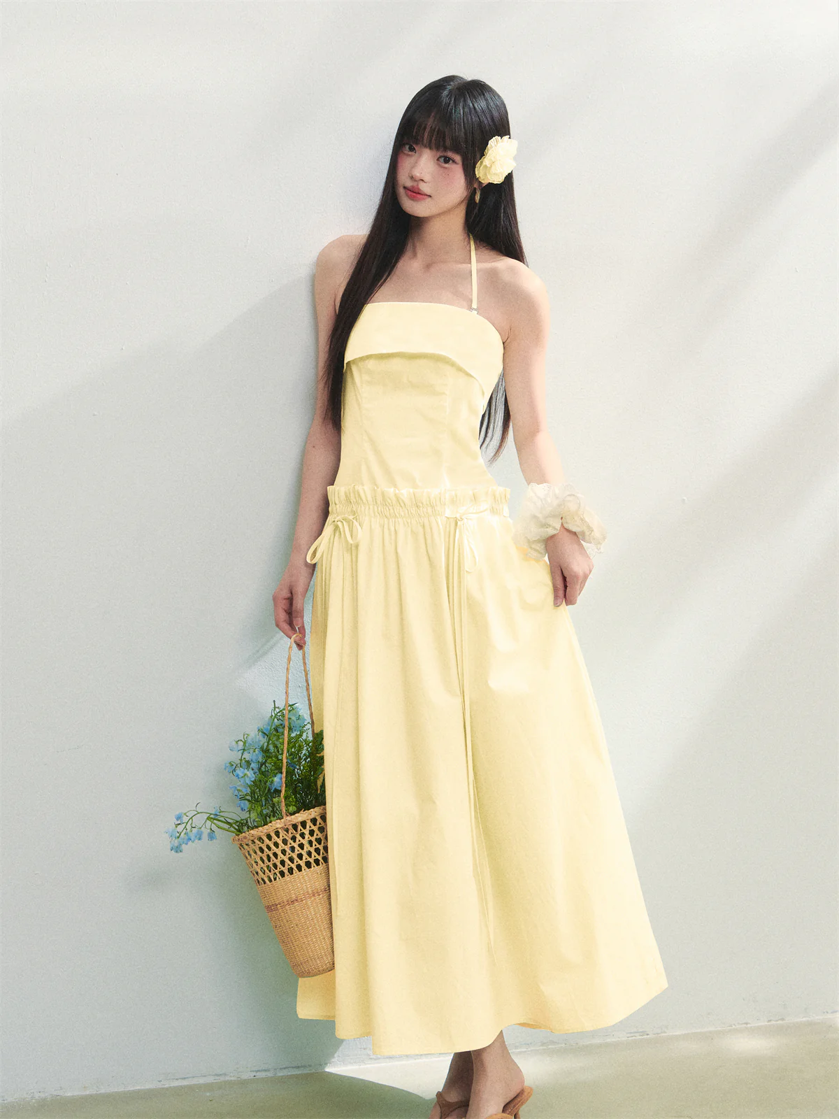 Tie-Waist Strapless Dress