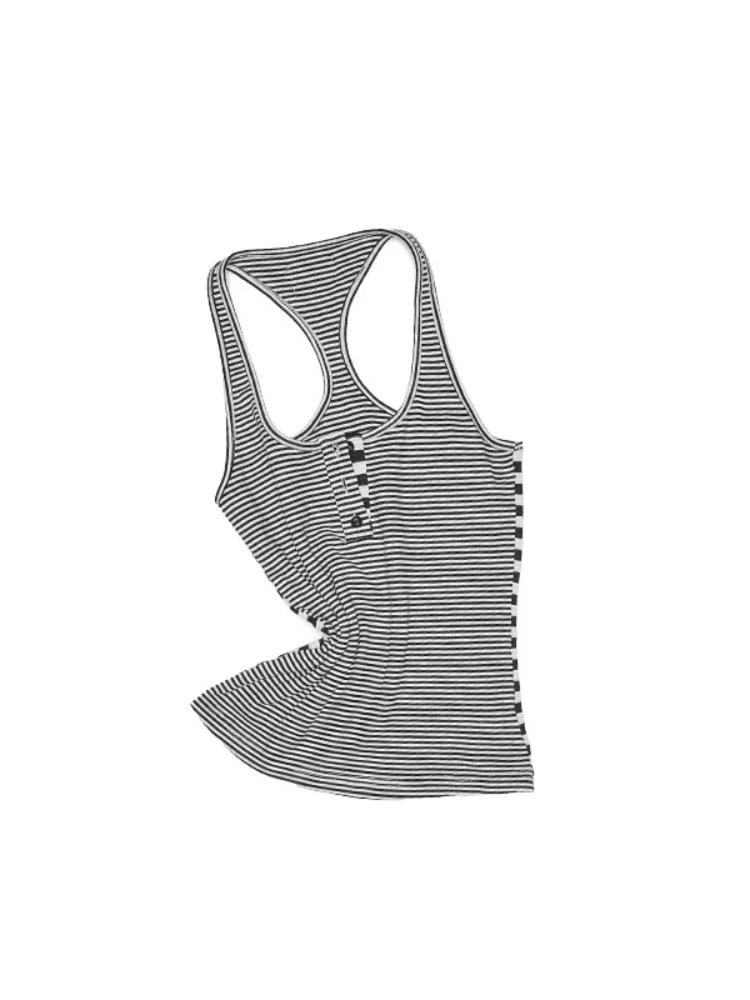 Polka Dot Stripe Double-Sided Tank Top