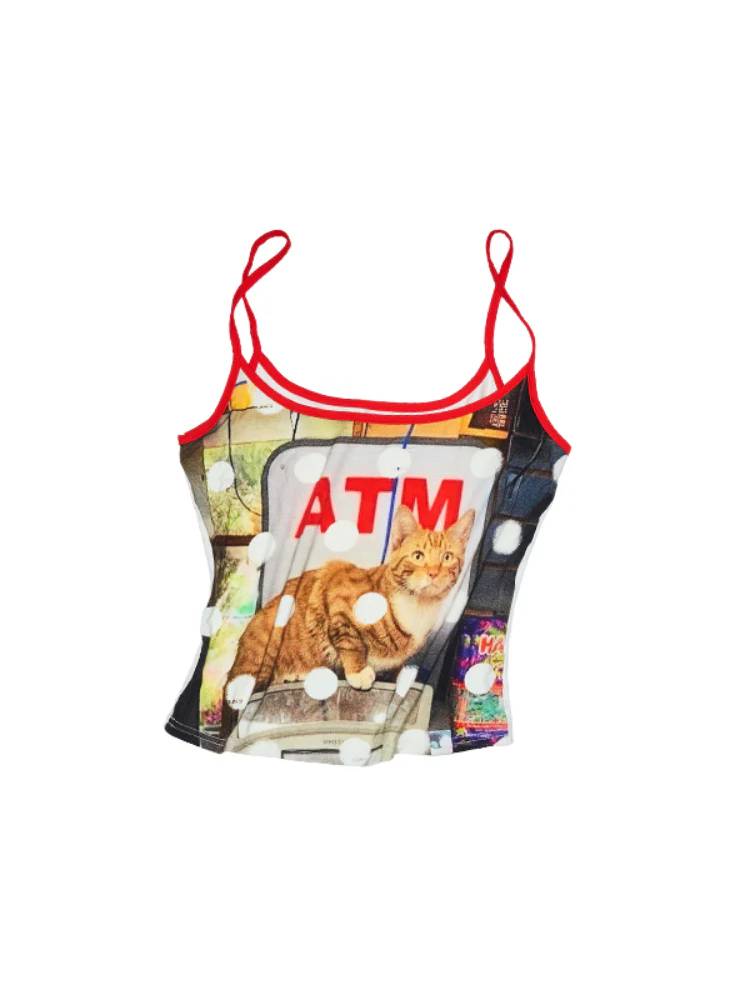 Polka Dot Cat Dog Color-Blocking Camisole