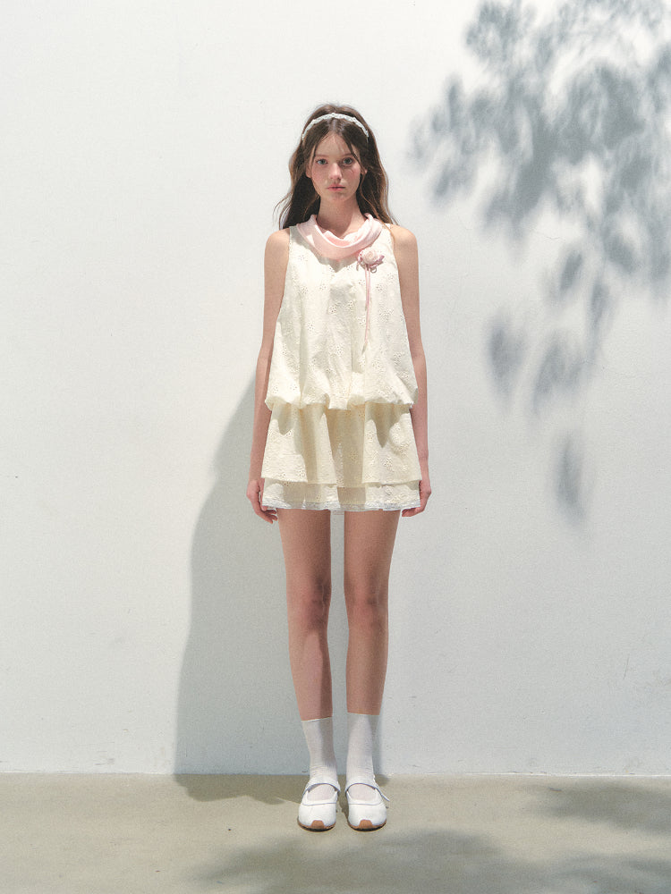 Beige Bud Bubble Dress