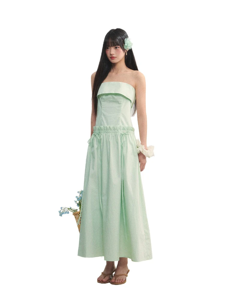 Tie-Waist Strapless Dress
