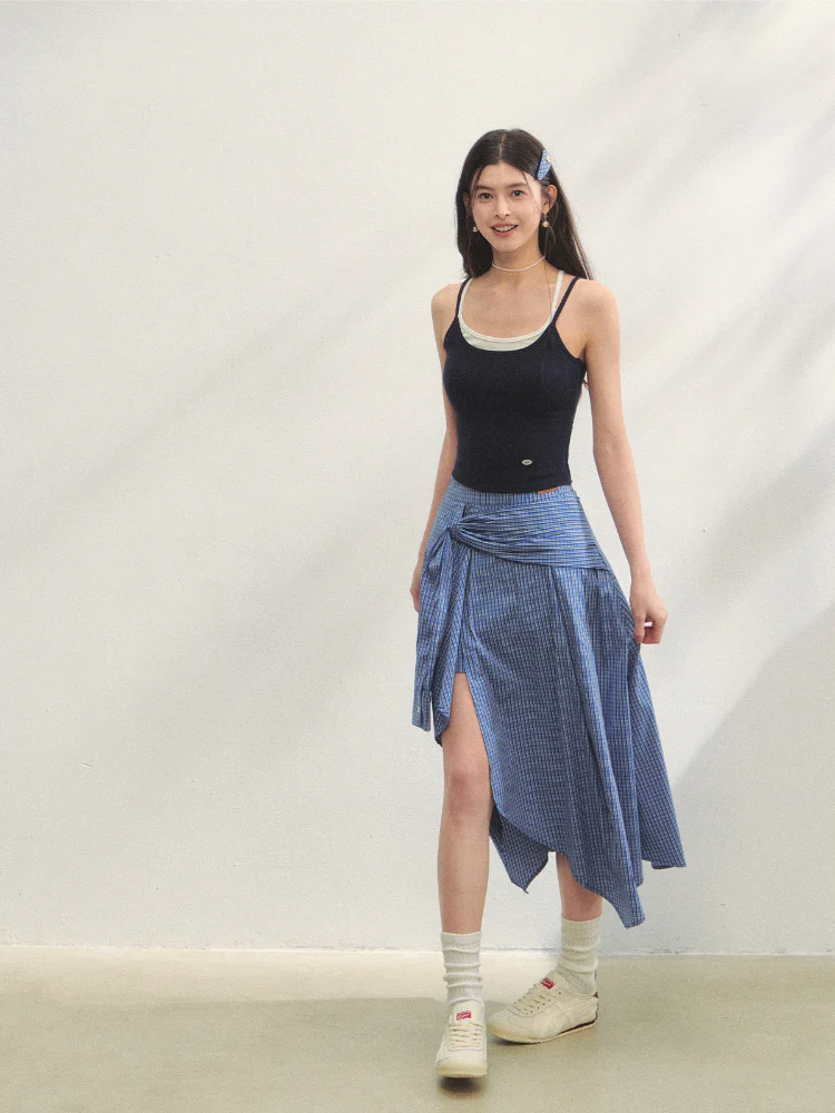 Fake Two-piece Padded Camisole Tank Top