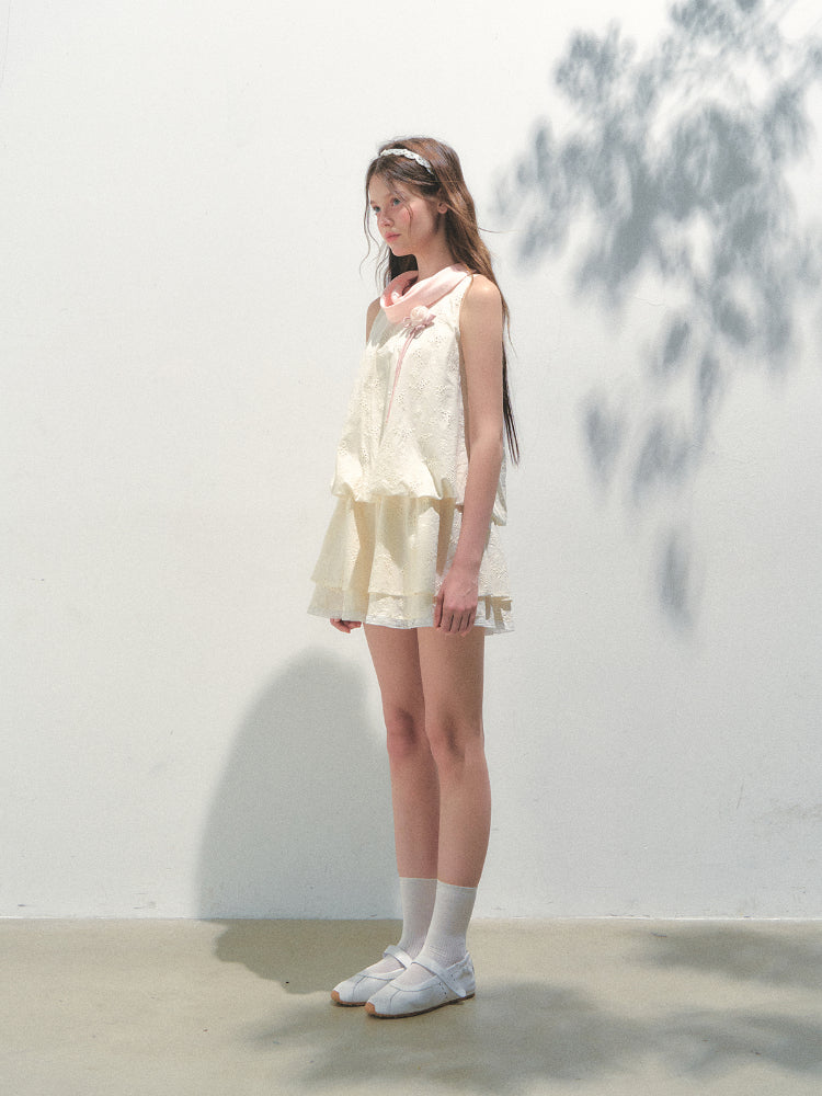 Beige Bud Bubble Dress