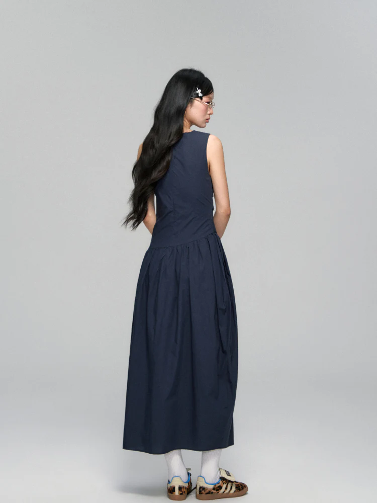 Sleeveless Tie-Waist A-Line Sundress
