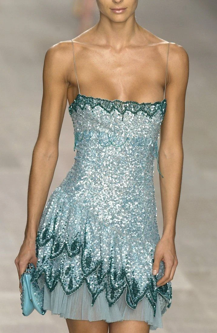 Sparkly Blue Strapless Sequin Homecoming Dress Spaghetti Straps Cocktail Dress Birthday Outfits S345