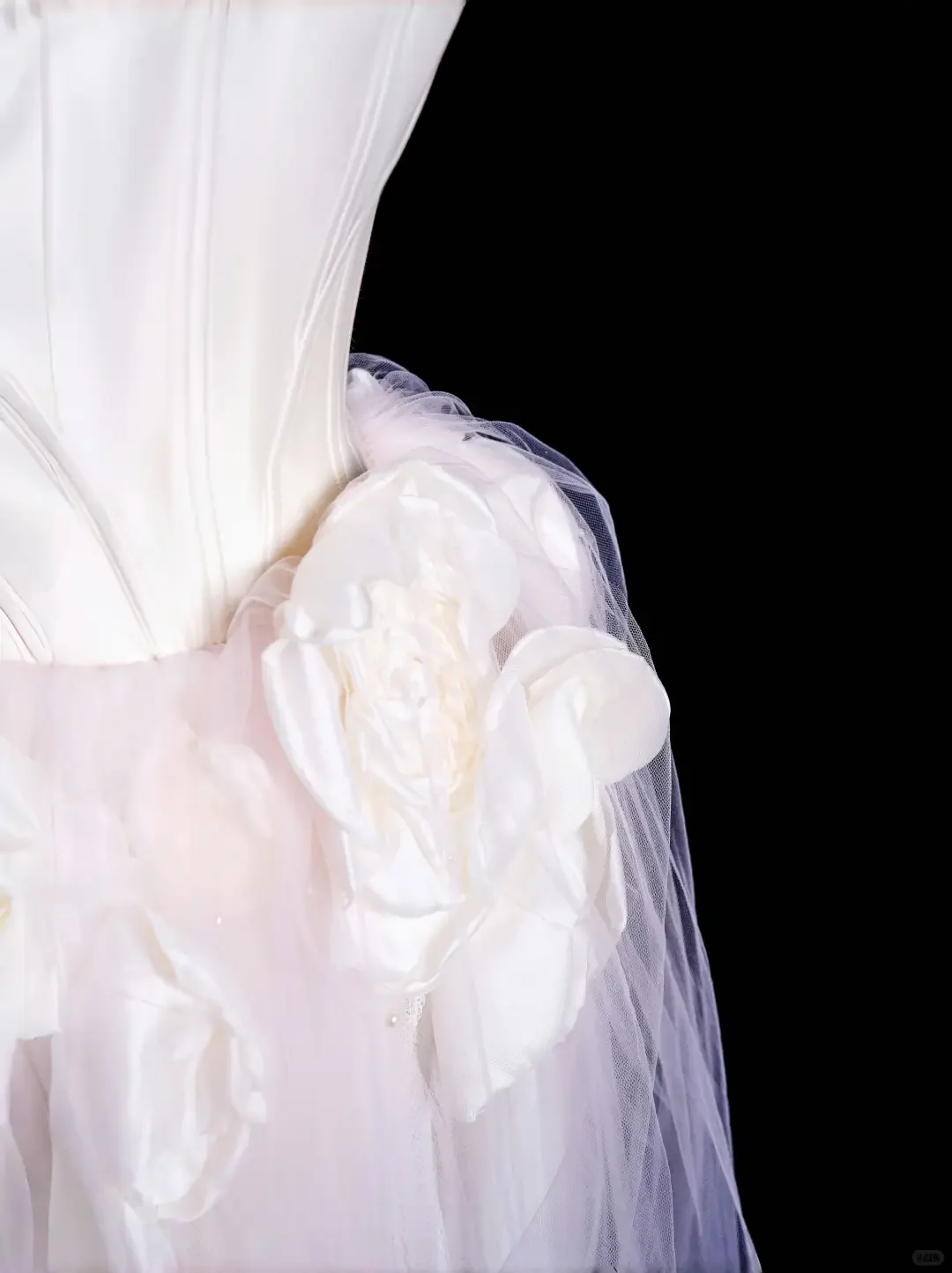 Classy White Satin Pink Tulle Strapless Birthday Dress Wedding Party Dress S479