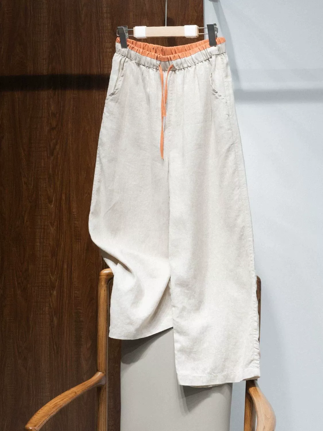 Summer Casual Linen Versatile Patchwork High Elastic Waist Pants