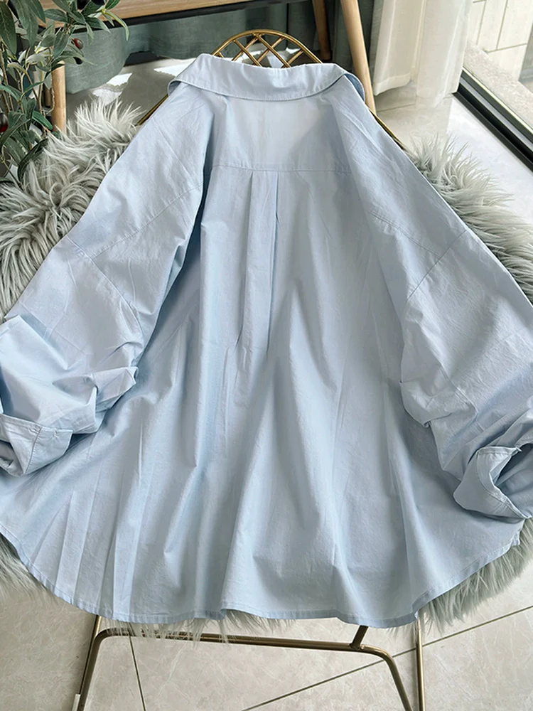 Women Autumn Cotton Casual Plus Size Long Sleeves Shirt