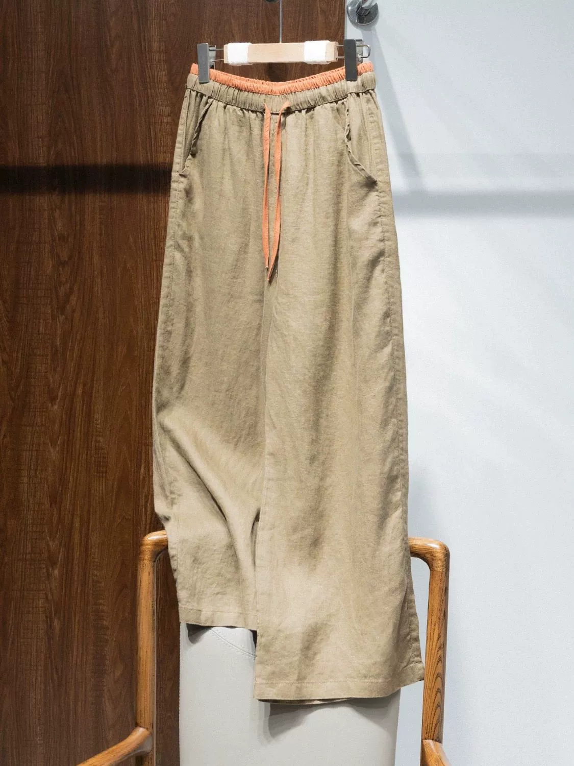 Summer Casual Linen Versatile Patchwork High Elastic Waist Pants