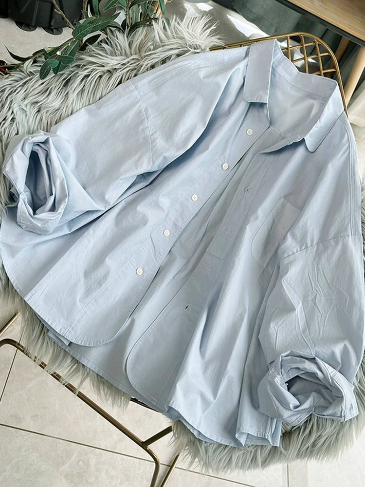 Women Autumn Cotton Casual Plus Size Long Sleeves Shirt