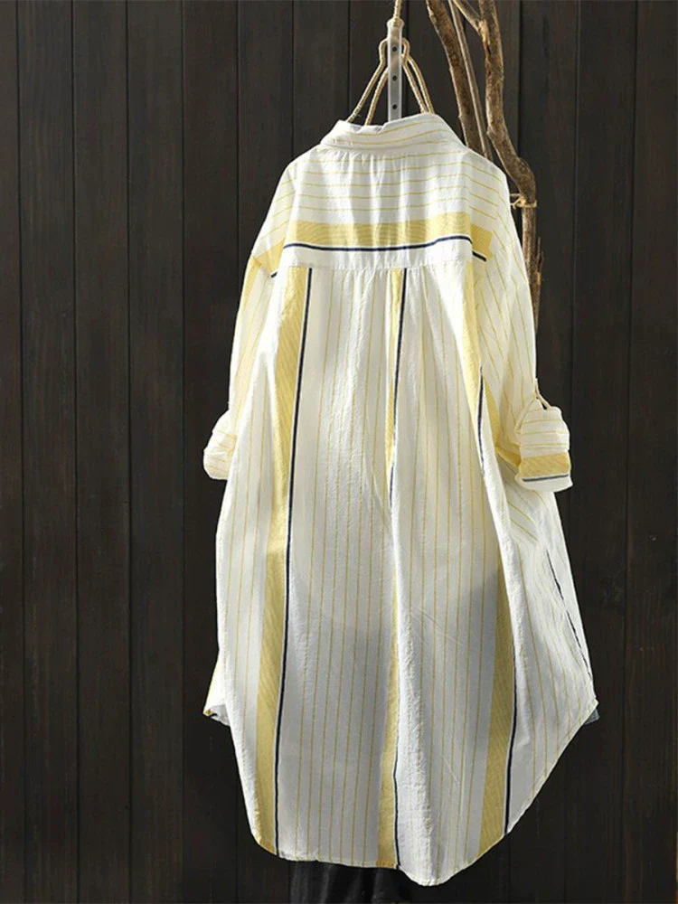 Summer Casual Cotton Thin Soft Versatile Striped Shirt