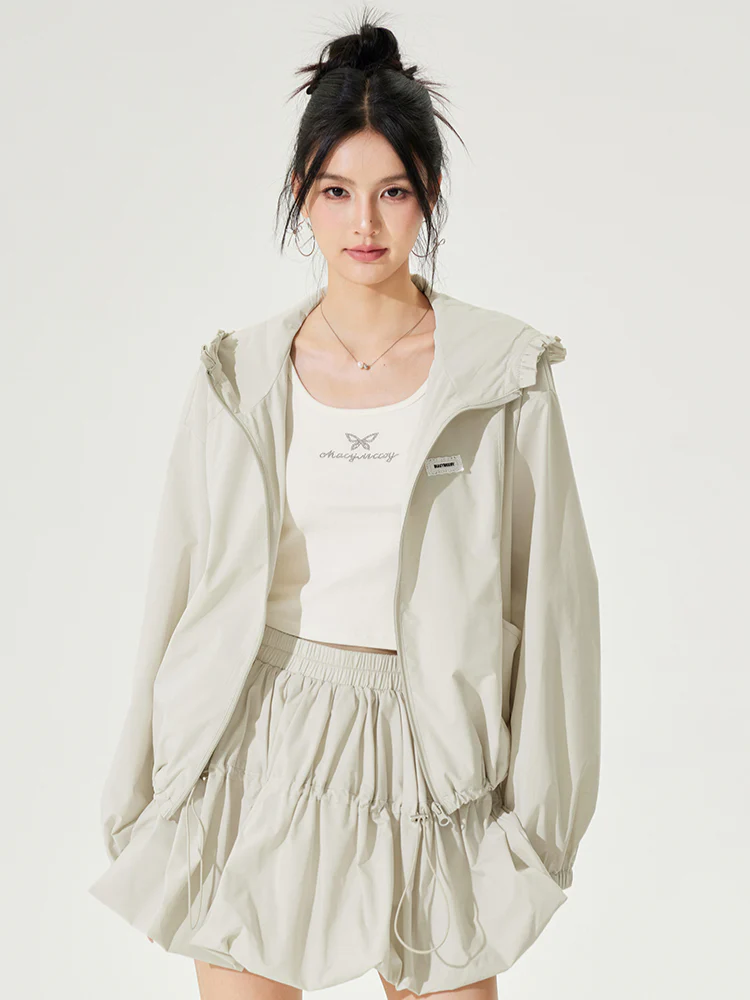 Hooded Lace - Lined Sunscreen Top Set