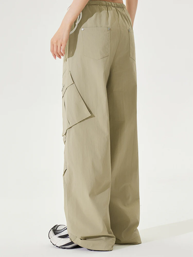 Pleated Low-rise Cargo Pants