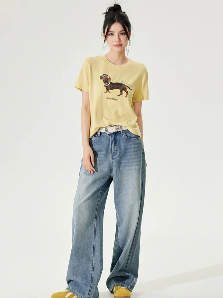 Dachshund Puppy Regular & Slant Shoulder T - shirt