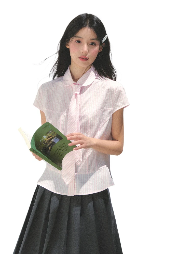 Pink Checkered Colorful Button Tie Shirt