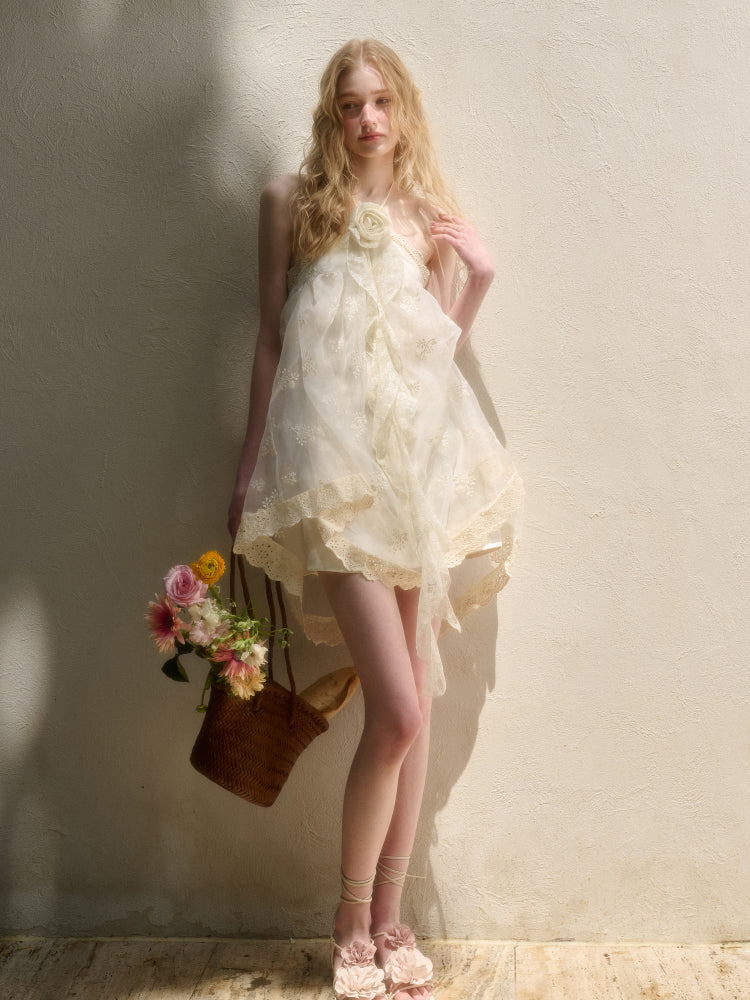 Cloud Fluffy Embroidered Lace Dress