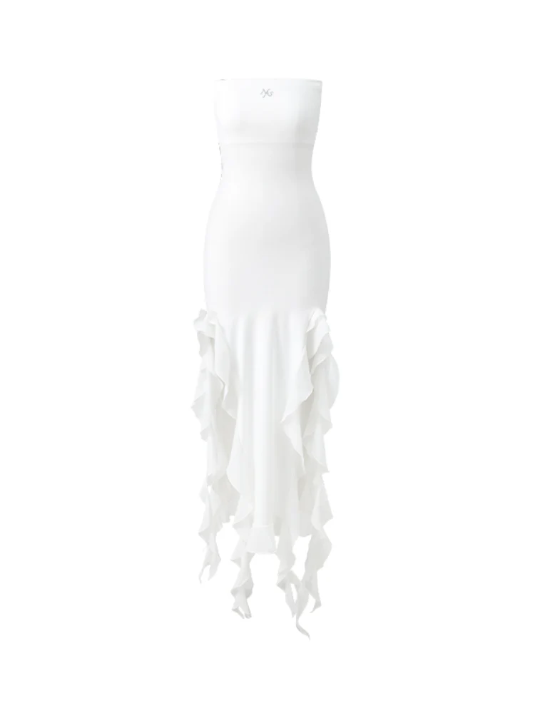 Asymmetrical Ruffle Bandeau Dress