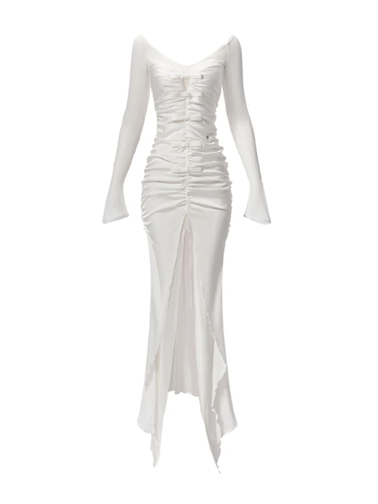 Bowknot Halter Fake Two-piece Dress