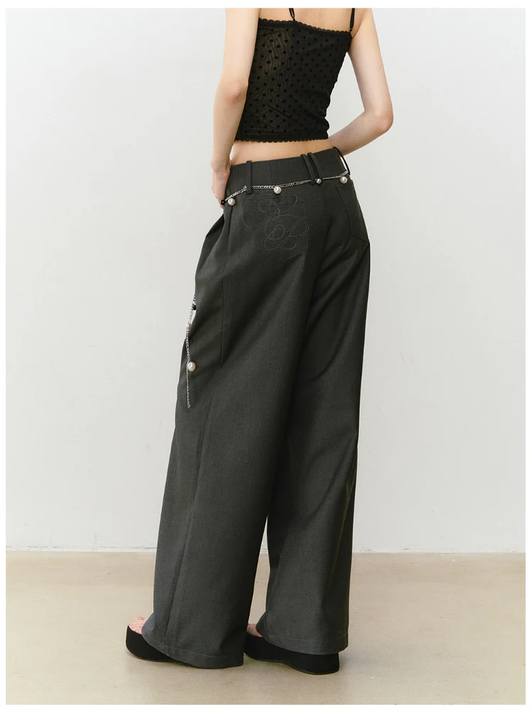 Waist-relaxed Wide-leg Suit Pants