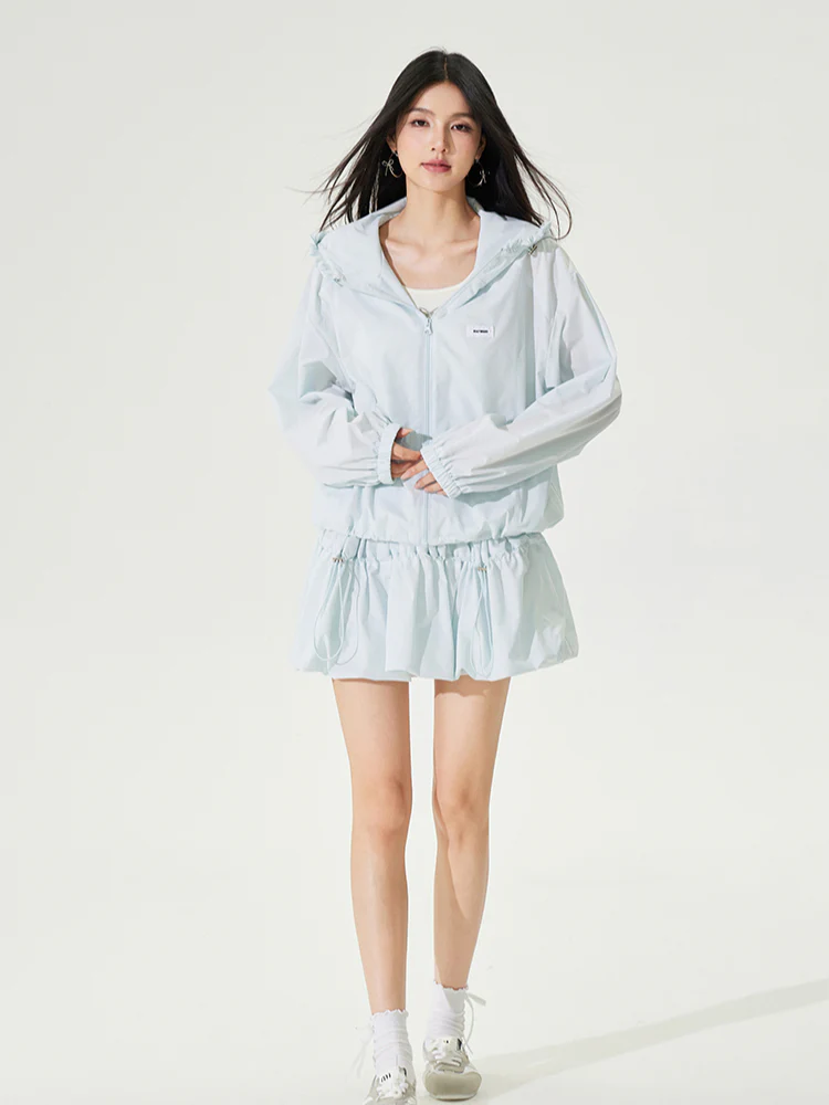 Hooded Lace - Lined Sunscreen Top Set