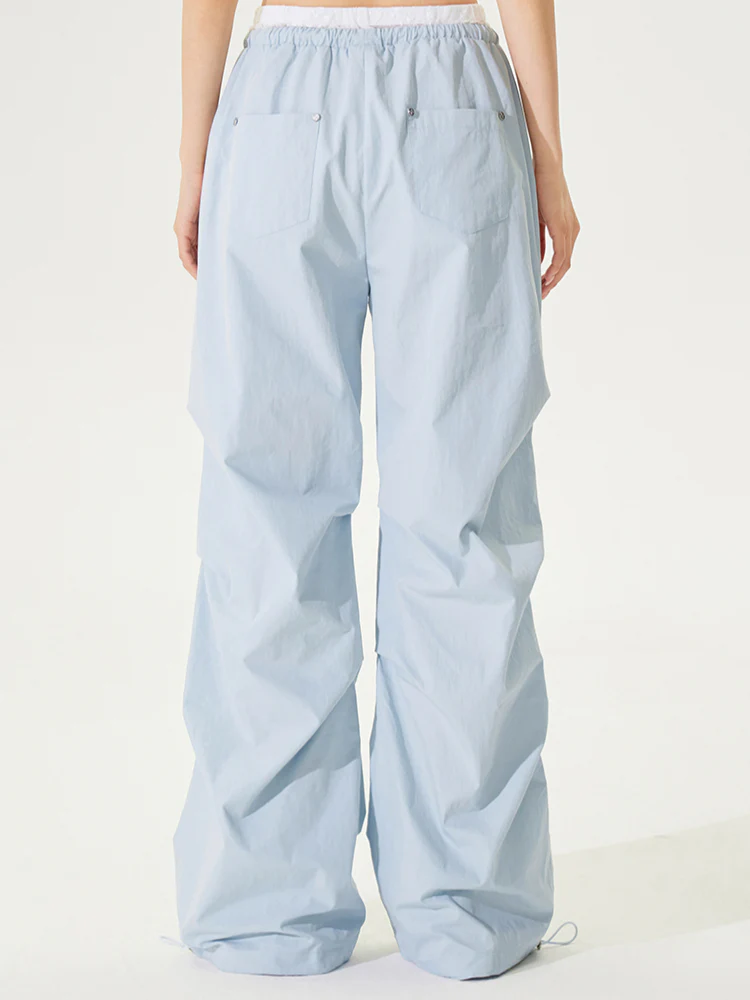 Lace Paneled Pleated Wide-leg Pants