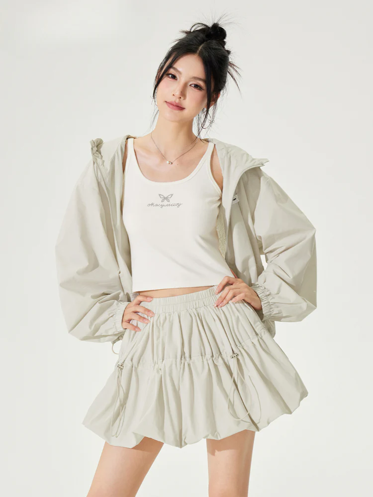 Hooded Lace - Lined Sunscreen Top Set