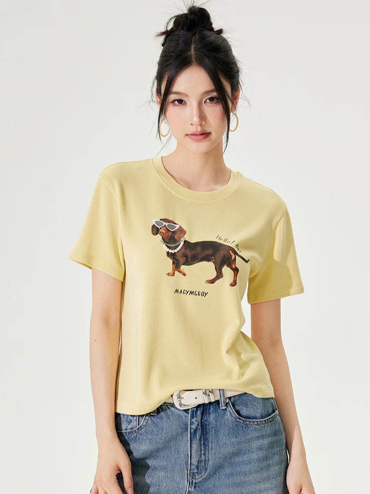 Dachshund Puppy Regular & Slant Shoulder T - shirt