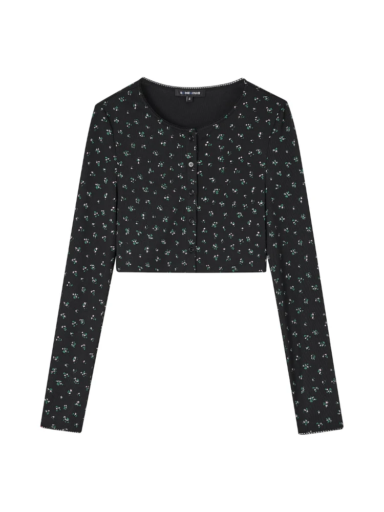 Dropped Shoulder Floral Knit Dress & Cardigan Set