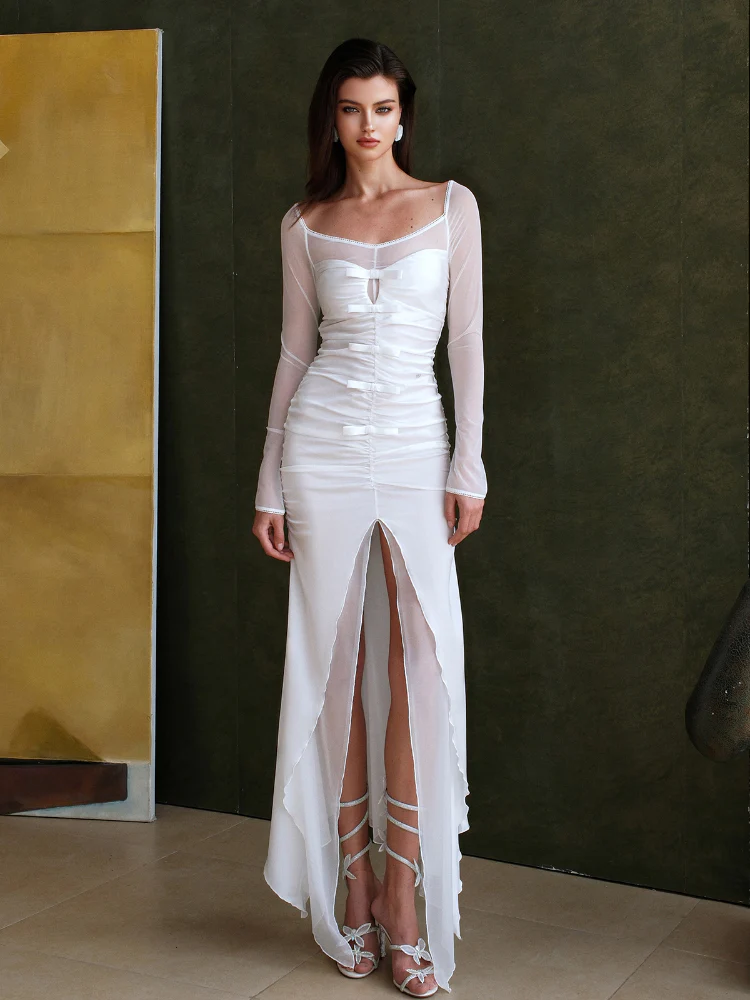 Bowknot Halter Fake Two-piece Dress