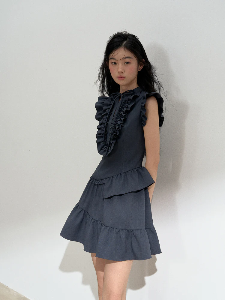 Cap Sleeve Irregular Dress