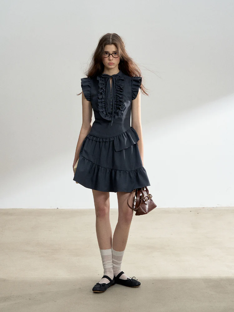 Cap Sleeve Irregular Dress