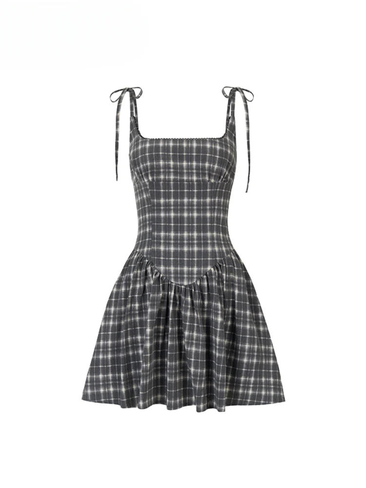 Irregular Neck Floral Waist-Defined Dress