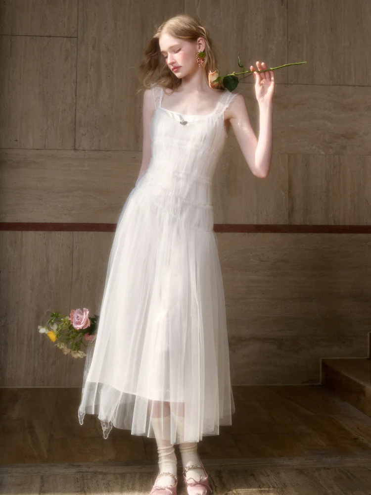 100% Soft Fluffy Tulle Long Dress