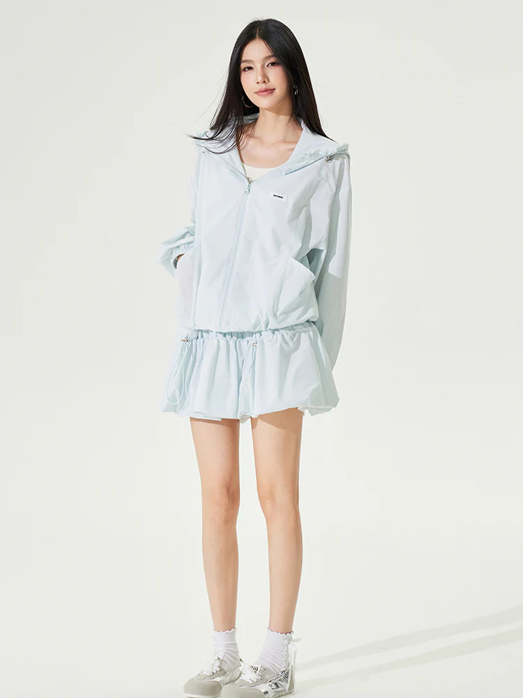 Hooded Lace - Lined Sunscreen Top Set