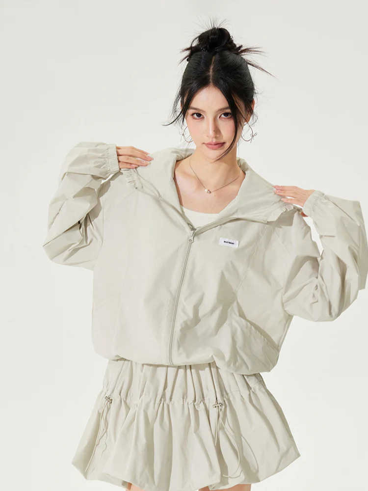 Hooded Lace - Lined Sunscreen Top Set