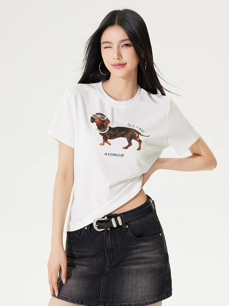 Dachshund Puppy Regular & Slant Shoulder T - shirt