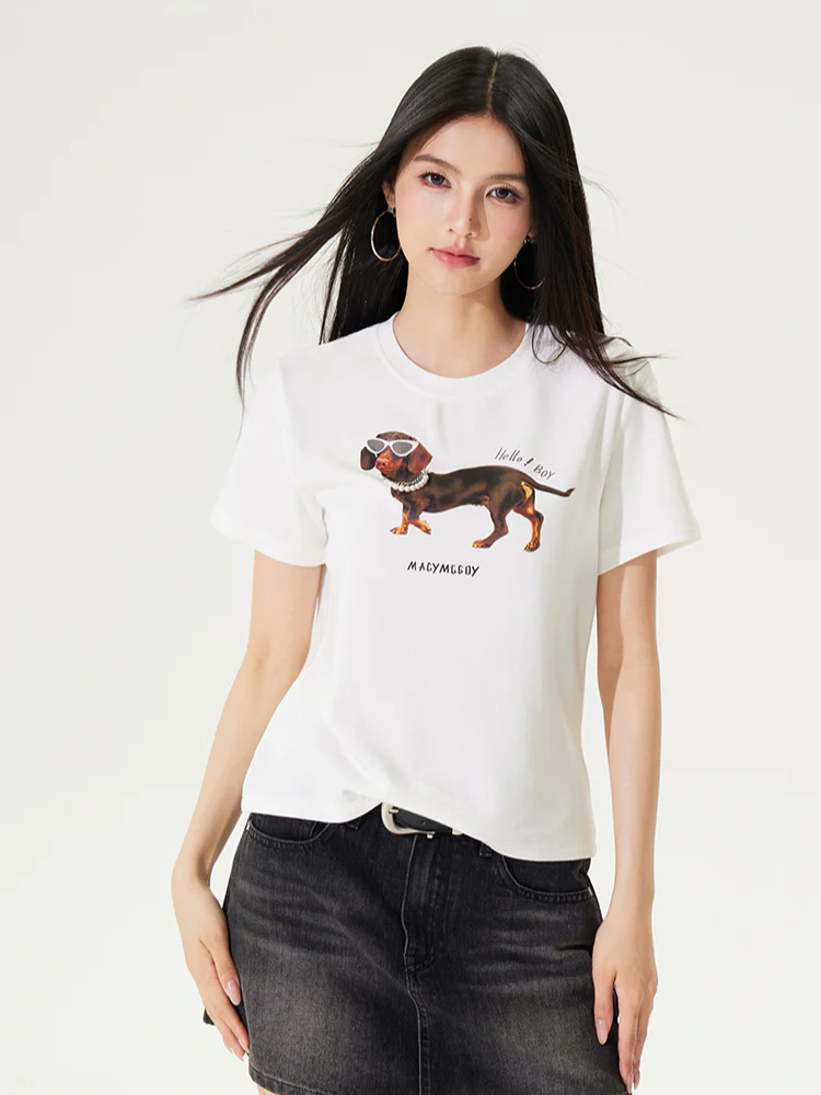 Dachshund Puppy Regular & Slant Shoulder T - shirt