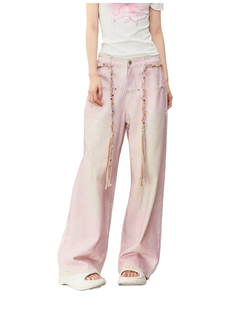 Pink Washed Distressed Jeans