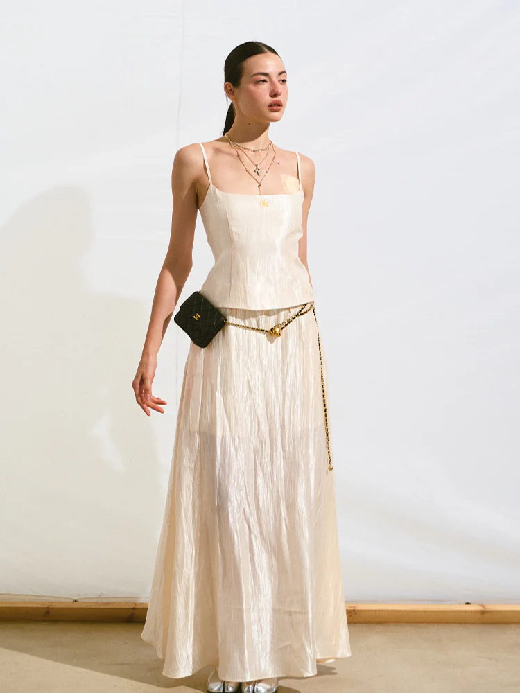 Fake Two-Piece Hollow Backless Slim Fit Cami Dress